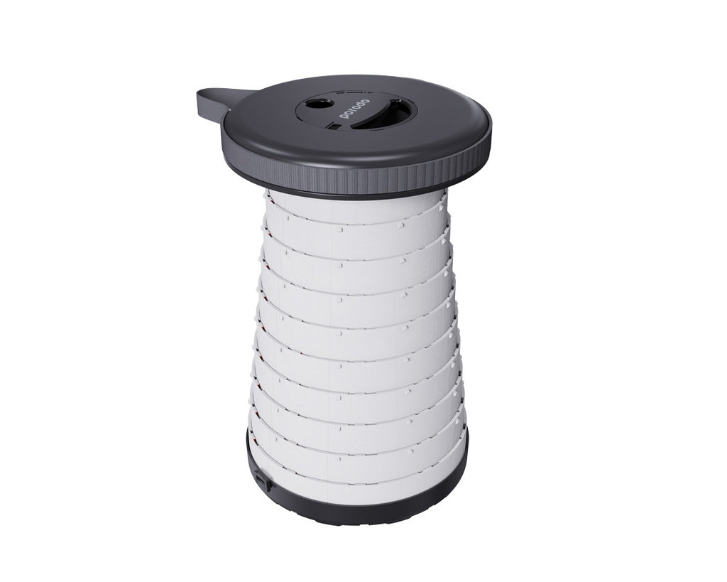 كرسي تخييم تلسكوبي بضوء LED ابيض / اصفر من بورودو | Porodo Camping Telescopic LED Stool (White/Yellow Light)