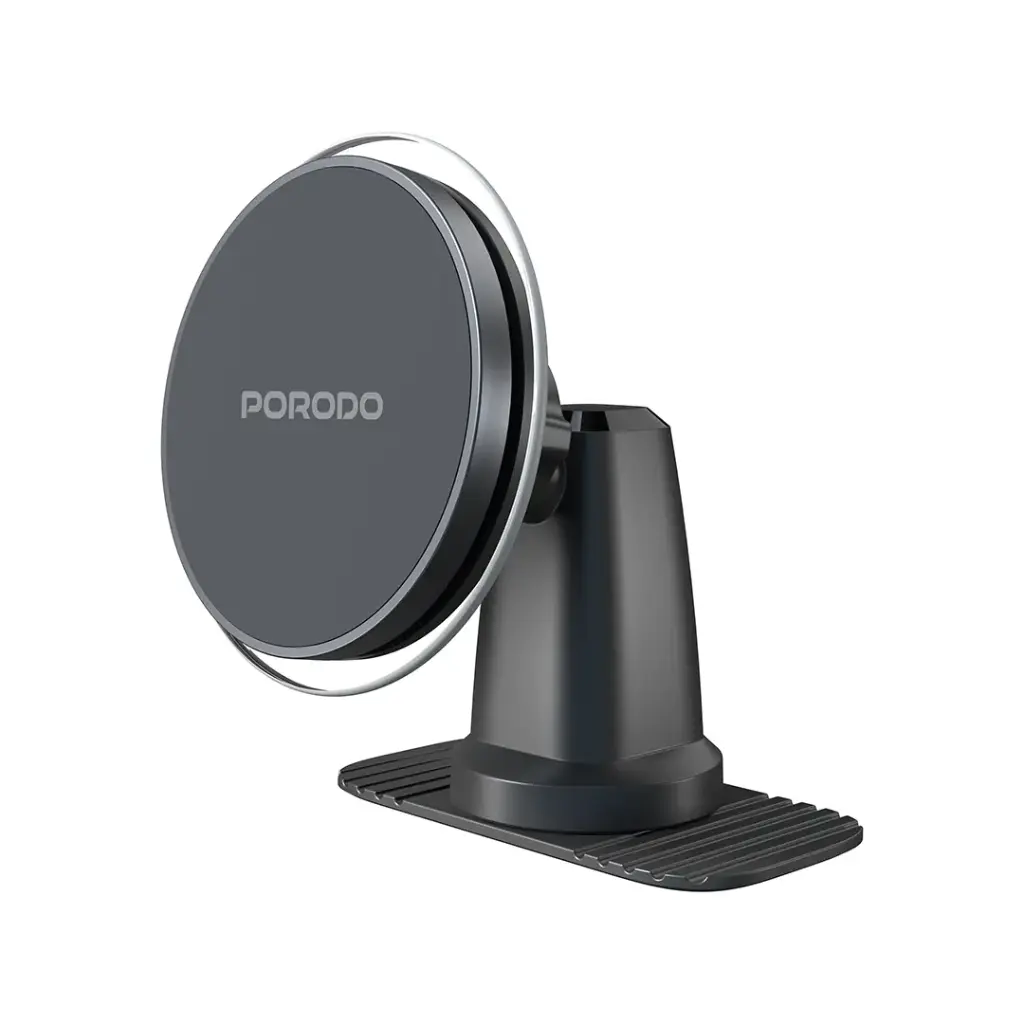 بورودو حامل هاتف للسيارة مغناطيسي 2 في 1 ماج سيف - اسود | Porodo 2-in-1 MagSafe Car Mount - Black