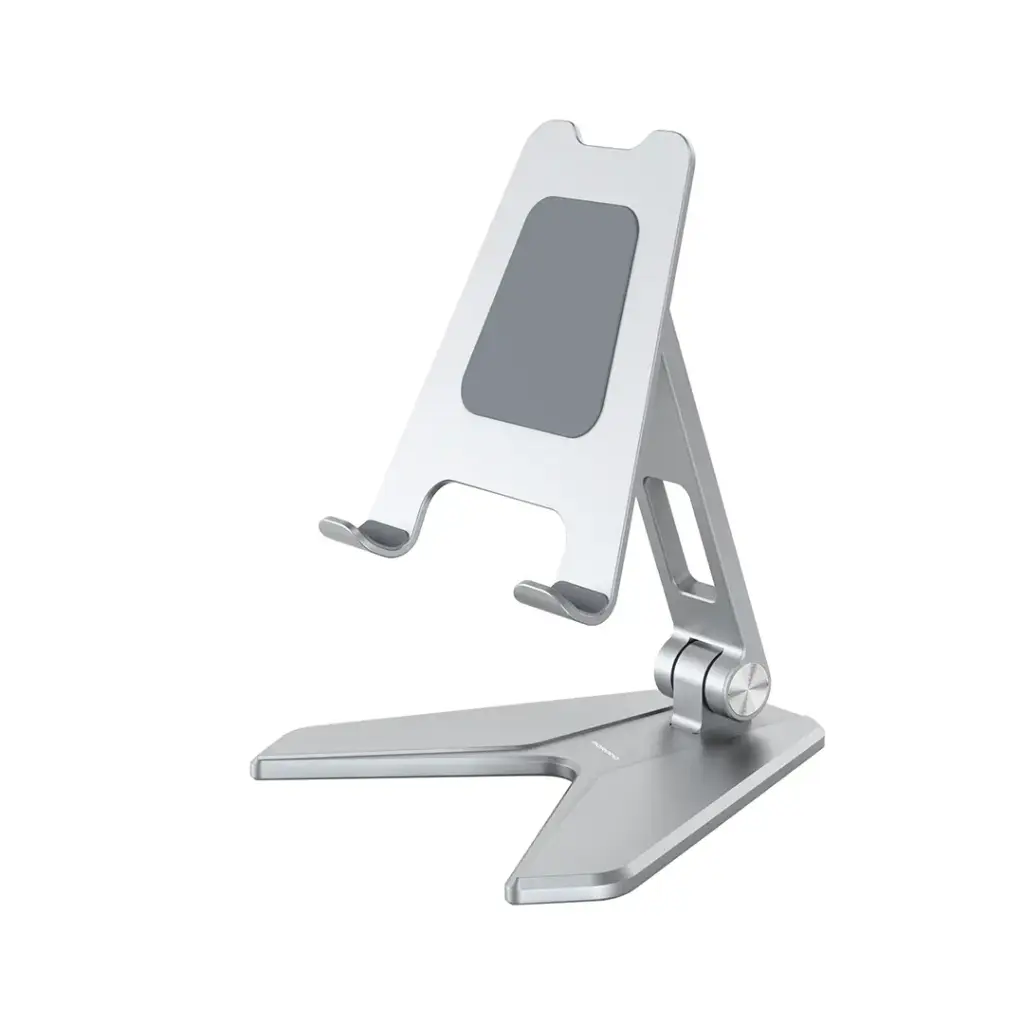 حامل هاتف المنيوم قابل للتعديل 180 درجة من بورودو - فضي | Porodo 180° Adjustable Aluminum Phone Holder – Silver