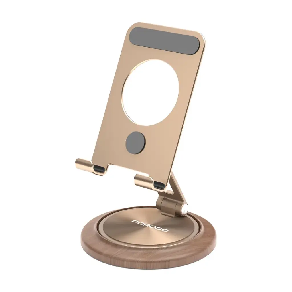 حامل بورودو بدوران 360 درجة للهاتف والتابلت - ذهبي | Porodo 360° Rotating Mobile & Tablet Stand - Gold