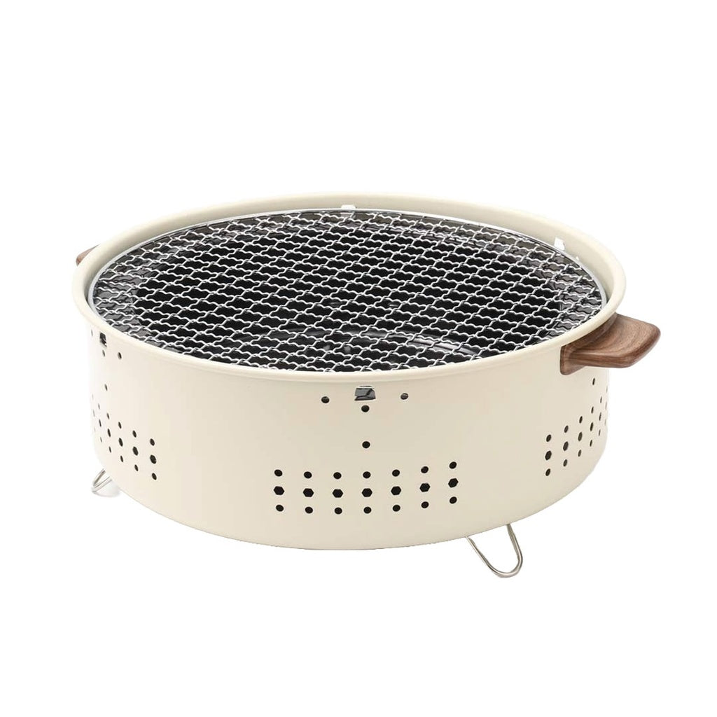شواية بورودو لايف ستايل الصغيرة للشواء الخارجي - بني فاتح | Porodo Lifestyle Camping Mini Outdoor Round BBQ/Charcoal Grill - Light Brown