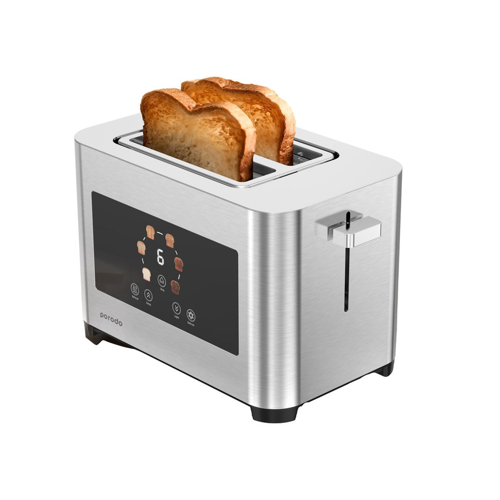 بورودو لايف ستايل محمصة خبز رقمية لشريحتين خبز بقدرة 850 واط - سلفر | Porodo Lifestyle 2-Slice Digital Pop-up Toaster 850W - Silver