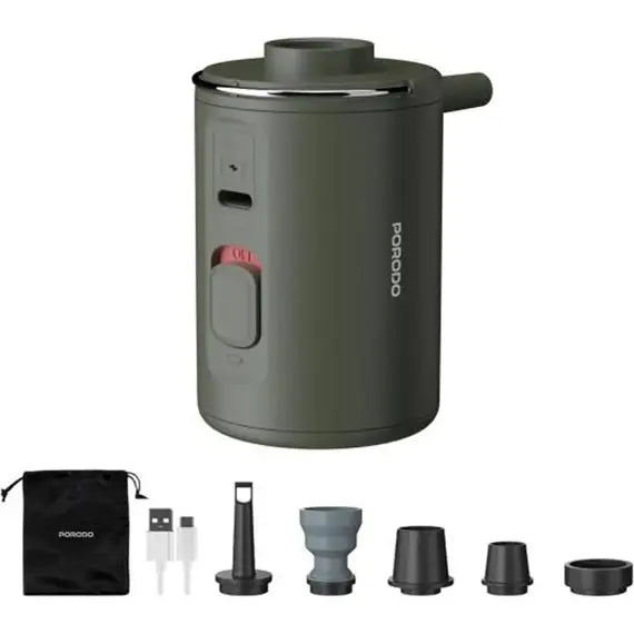 مضخة هواء لرحلات التخييم من بورودو لايف ستايل, قابلة للنفخ والتفريغ - اخضر | Porodo Lifestyle Camping Inflate and Deflate Air Pump - Green.