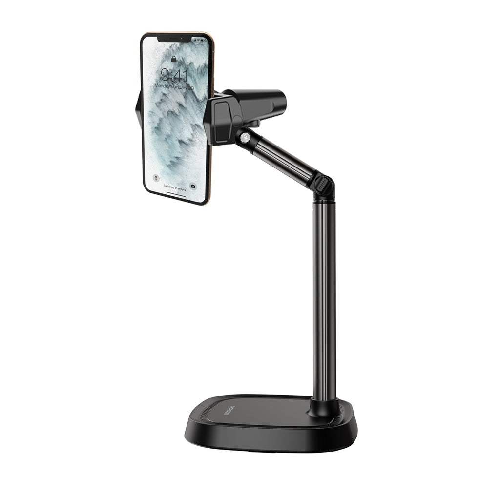 حامل هاتف مكتبي متعدد الزوايا من بورودو - اسود | Porodo Multi-Angle Desktop Phone Stand - Black