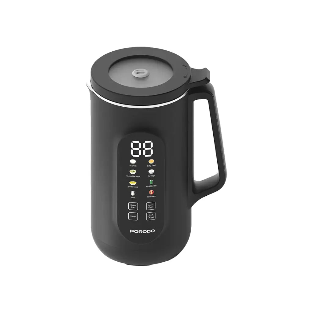 جهاز لصناعة المشروبات الساخنة والباردة من بورودو لايف ستايل, بقدرة 800 واط وسعة 1000 مل مع شاشة رقمية - اسود | Porodo Lifestyle 800W Auto Hot and Cold Drink Maker 1000ml with Digital Display - Black