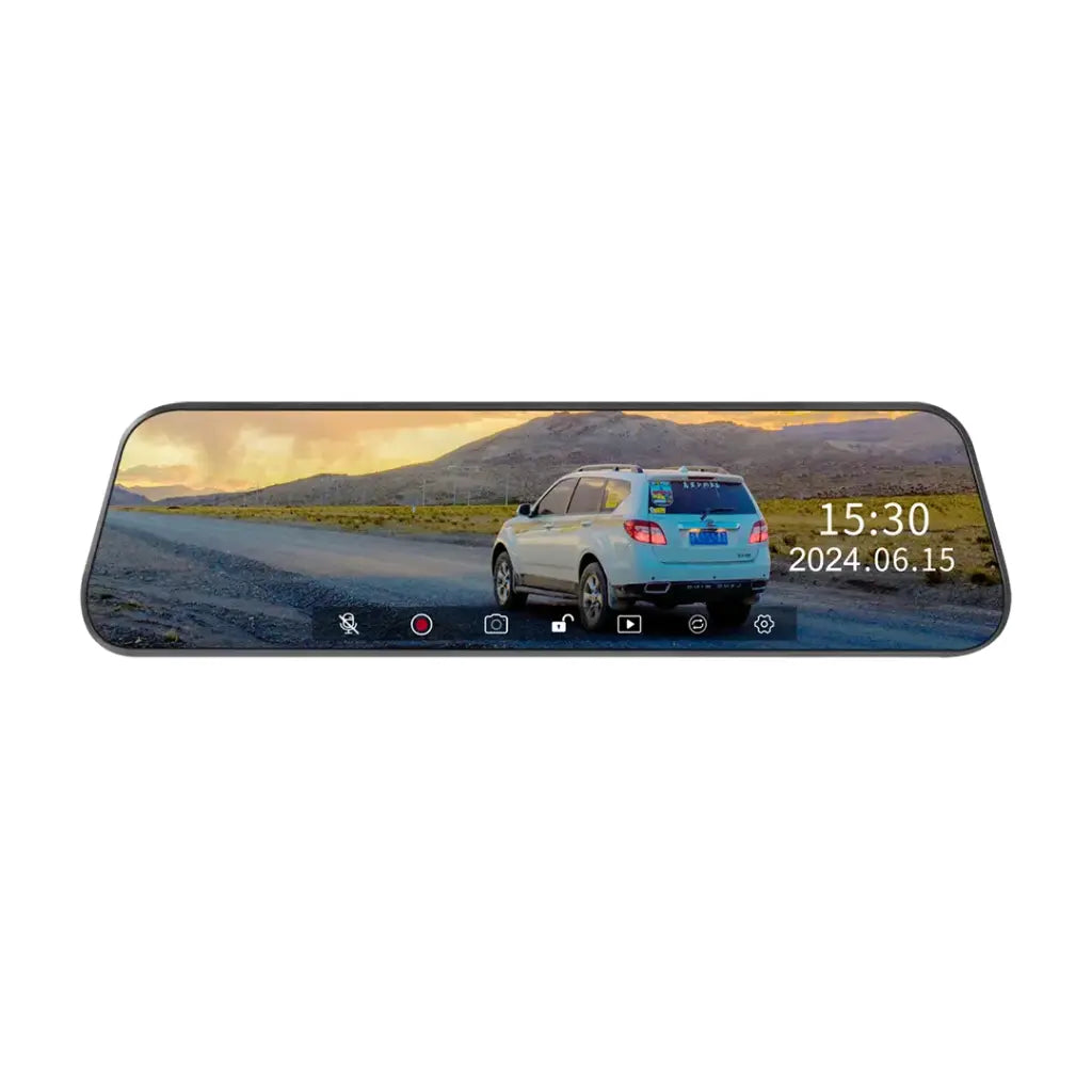 كاميرا لوحة القيادة من بورودو لايف ستايل - اسود | Porodo Lifestyle Streaming Mirror Dash Camera - Black.