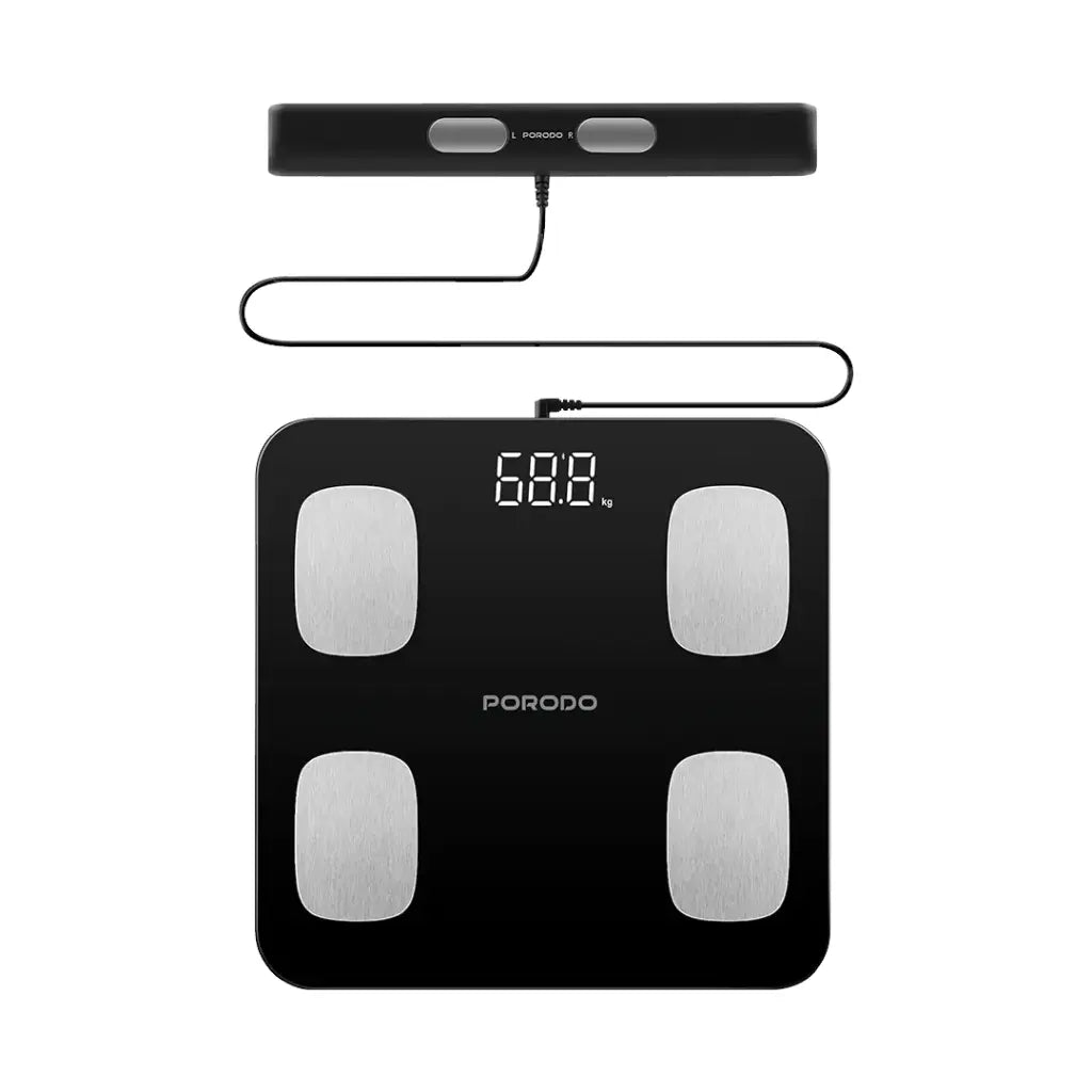 ميزان ذكي بتحليل دقيق من بورودو لايف ستايل - اسود | Porodo Lifestyle Precise Analysis Smart Scale - Black