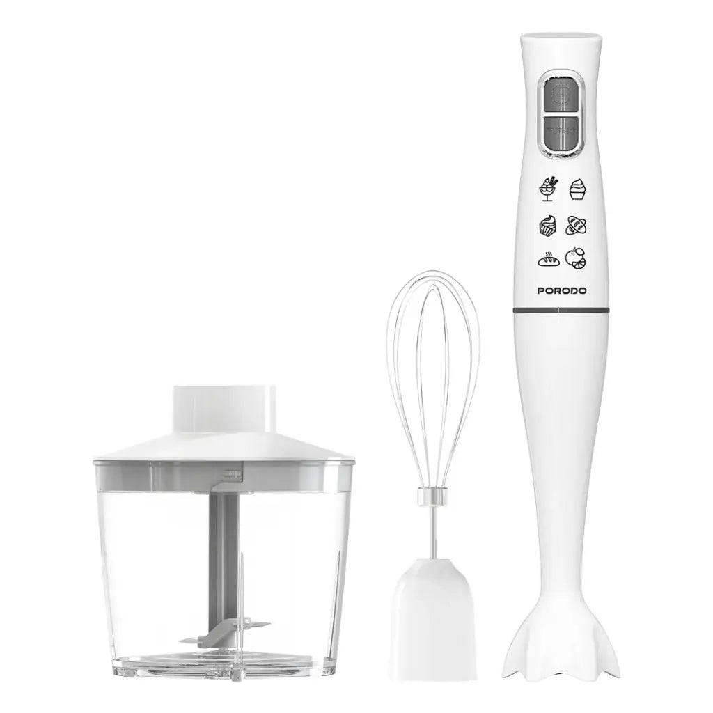 خلاط يدوي 300 واط متعدد الوضائف من بورودو لايف ستايل - ابيض | Porodo Lifestyle 300W Light Suction Hand Blender - White.