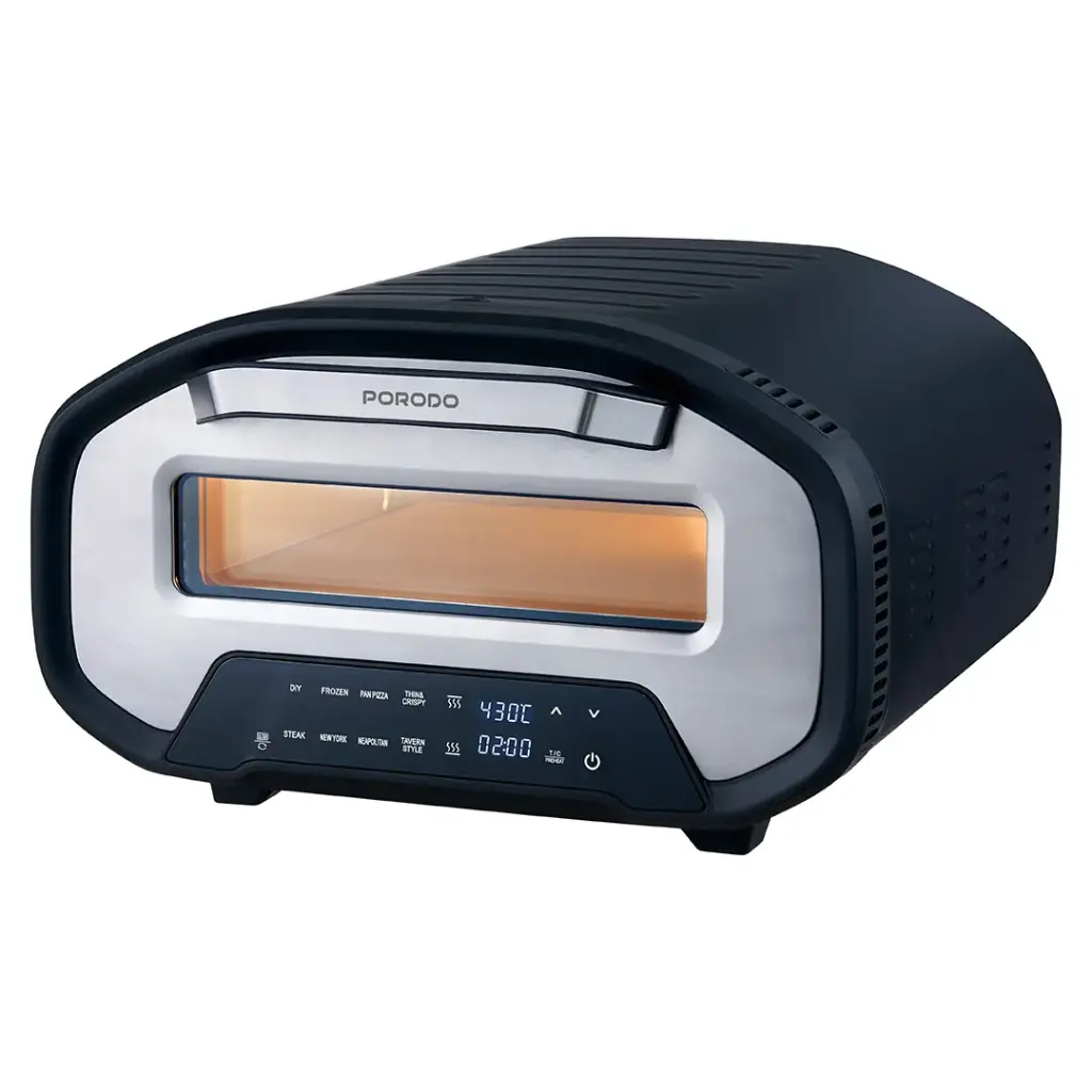 فرن بيتزا كهربائي بحجم 12 انش وقدرة 2200 واط من بورود لايف ستايل - اسود | Porodo Lifestyle 12" Indoor Electric Pizza Oven – 2200W - Black