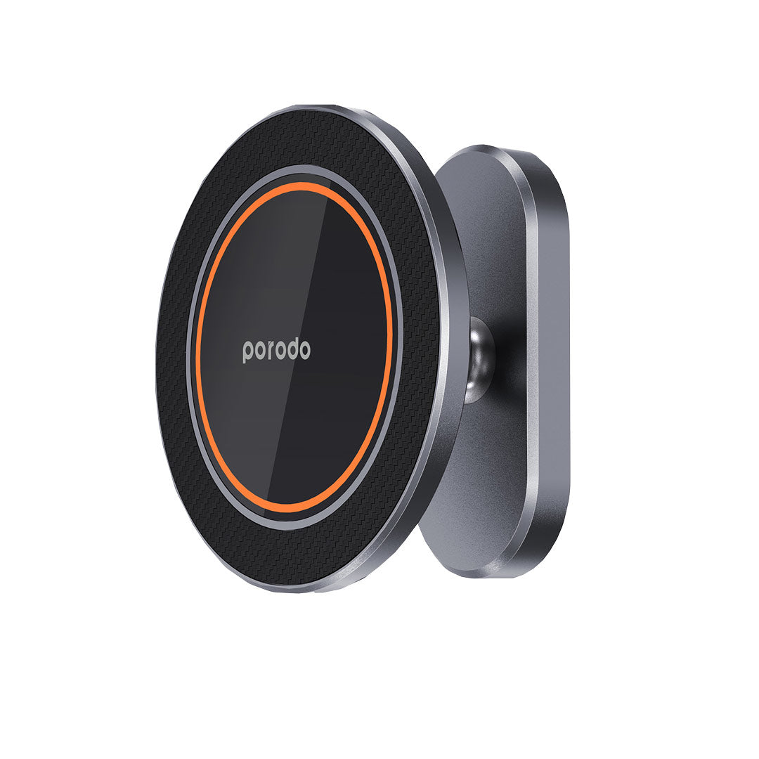 حامل مغناطيسي معدني للهاتف من بورودو, متوافق مع ماغسيف - رمادي | Porodo Magsafe Magnetic Metal Mount – Grey.