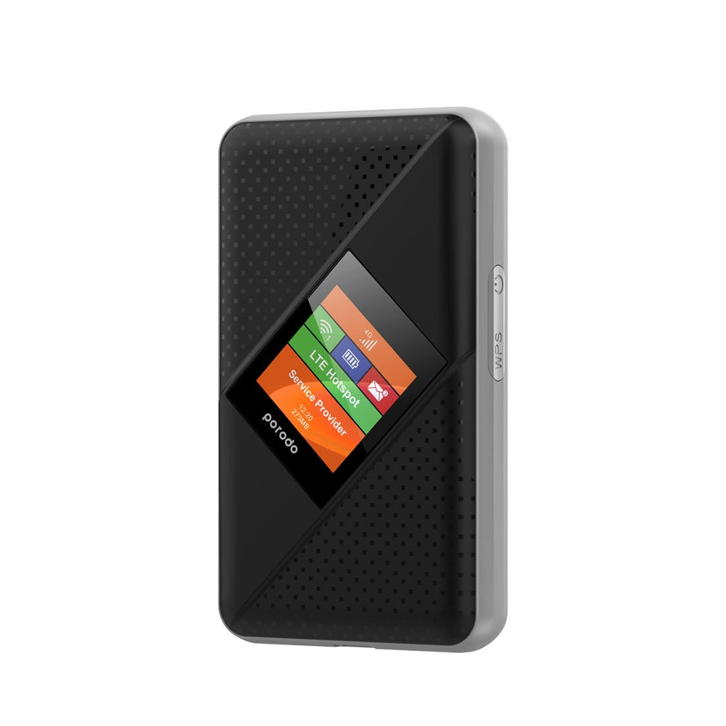 راوتر MiFi محمول من بورودو 3G/4G CAT4 V2 - اسود | Porodo Portable MiFi 3G/4G Router CAT4 V2 - Black