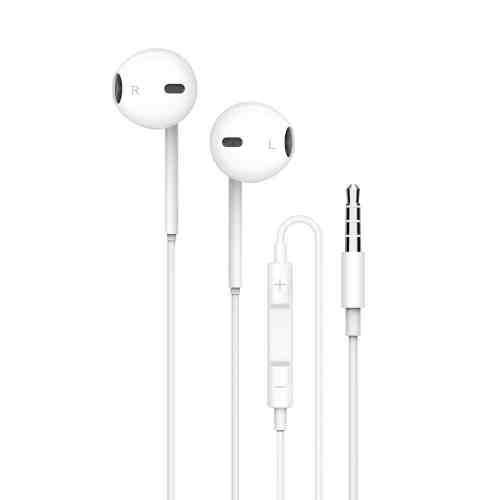 سماعات ستيريو بورودو ساوندتيك بمنفذ 3.5mm مع مايك عالي النقاء وازرار تحكم - ابيض | Porodo Soundtec Stereo Earphones 3.5mm with High-Clarity Mic & 3-Button Control – White