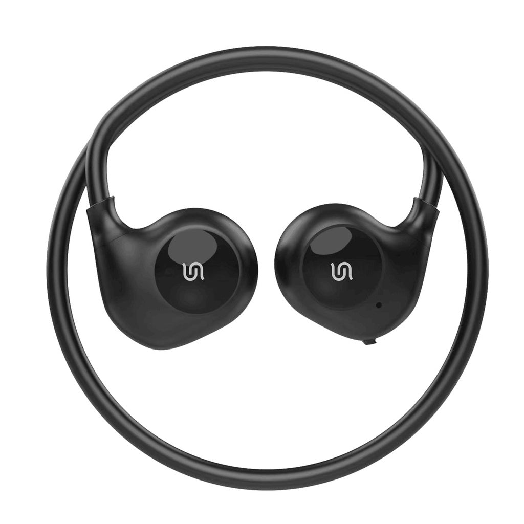 سماعة حول الرقبة بتقنية التوصيل الهوائي مع تحكي ذكي باللمس من بورودو ساوندتيك - اسود | Porodo Soundtec Air Conduction TWS Neck Band with Intelligent Touch Control - Black