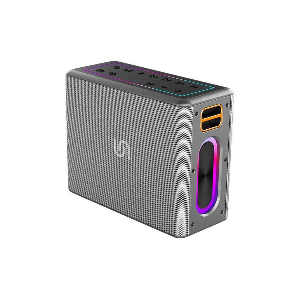 بورودو ساوندتيك سماعة كاريوكي TWS بقدرة 80 واط مع مايكروفون - فضي | Porodo Soundtec TWS Karaoke Speaker 80W with Mic - Silver