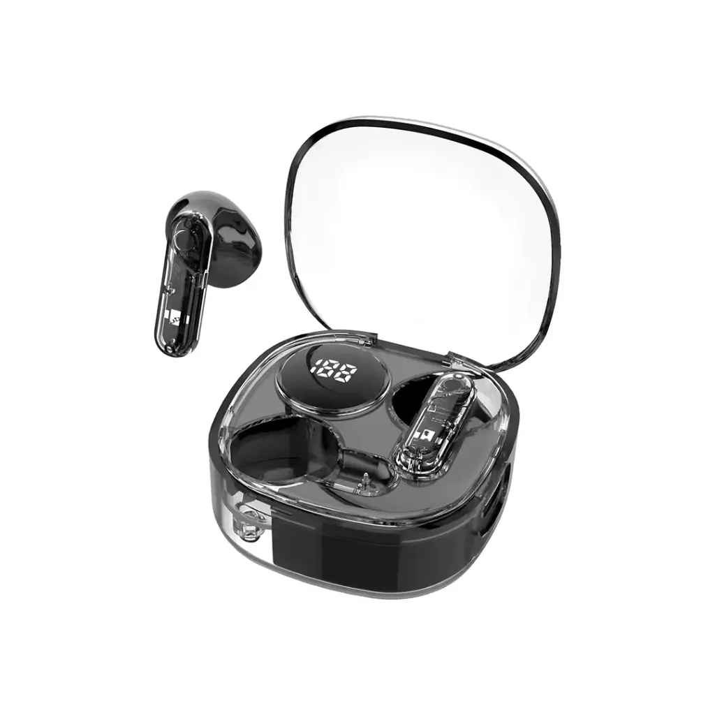 سماعات بورودو ساوندتيك Popwave اللاسلكية, بلوتوث 5.4 وتحكم باللمس | Porodo Soundtec Popwave IPX4 True Wireless Earbuds with Touch Control & Display.