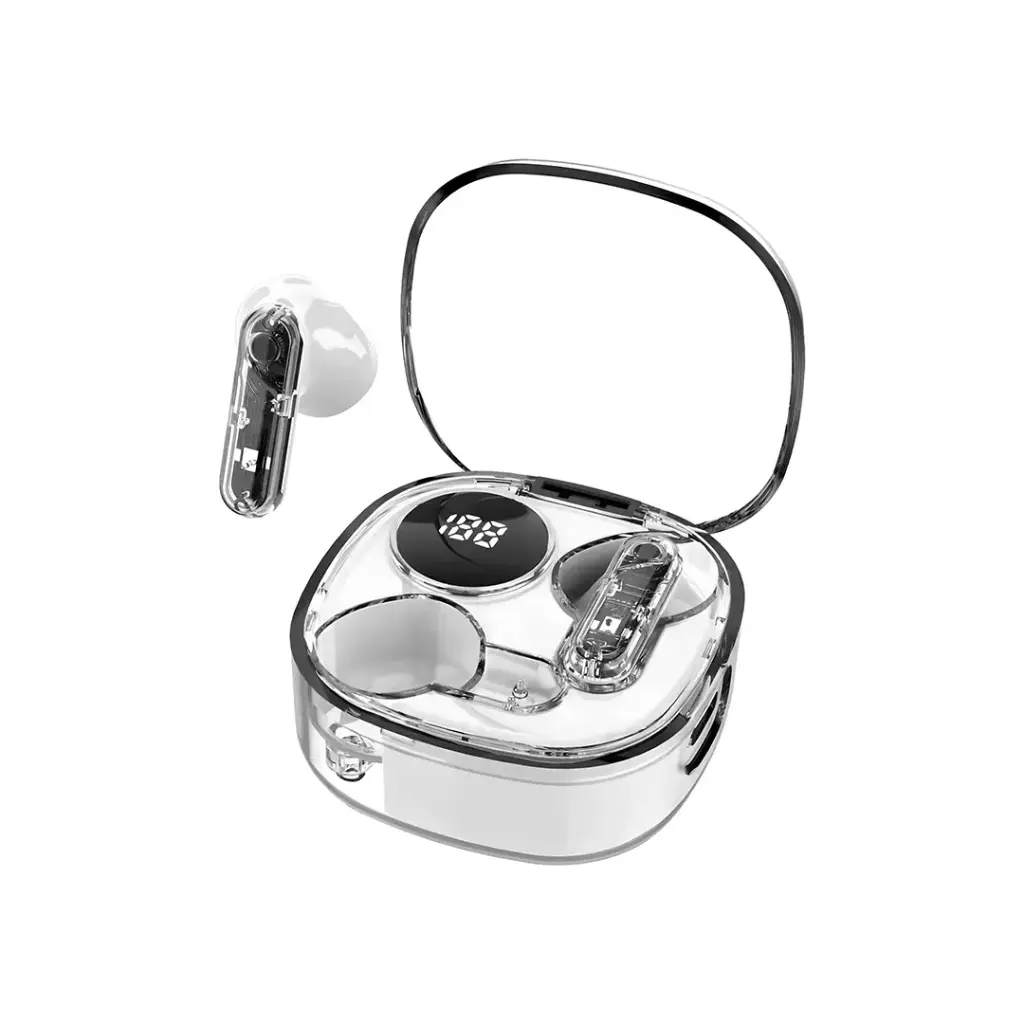 سماعات بورودو ساوندتيك Popwave اللاسلكية, بلوتوث 5.4 وتحكم باللمس | Porodo Soundtec Popwave IPX4 True Wireless Earbuds with Touch Control & Display.