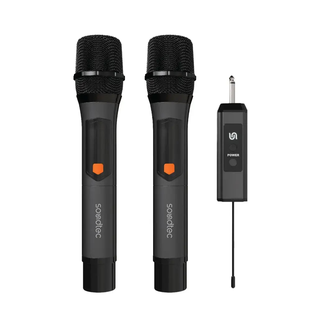 مايكروفون بورودو ساوندتيك ديو المنيوم لاسلكي قابل لاعادة الشحن - اسود | Porodo Soundtec Duo Mic Aluminum Rechargeable Wireless Microphone - Black