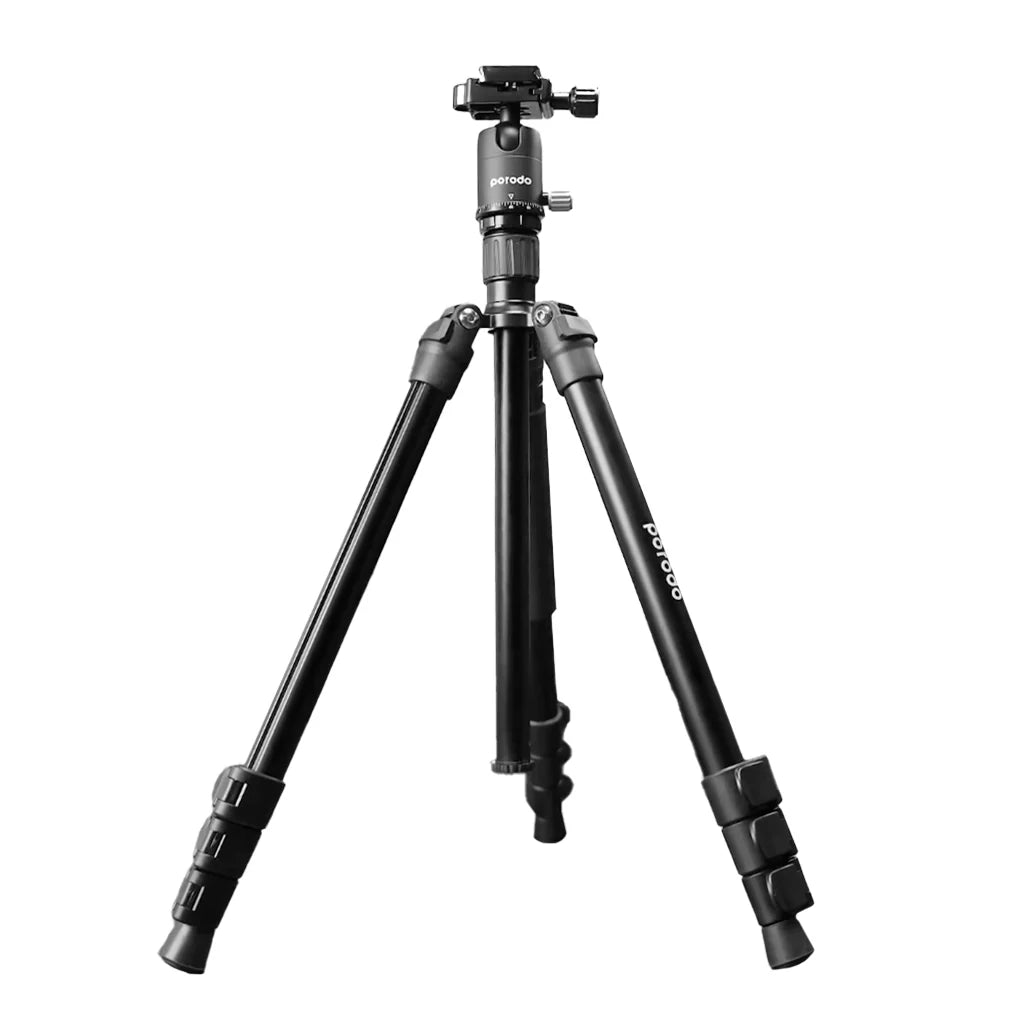 ترايبود المنيوم مع رأس كروي من بورودو - اسود | Porodo Aluminium Tripod with Ballhead - Black