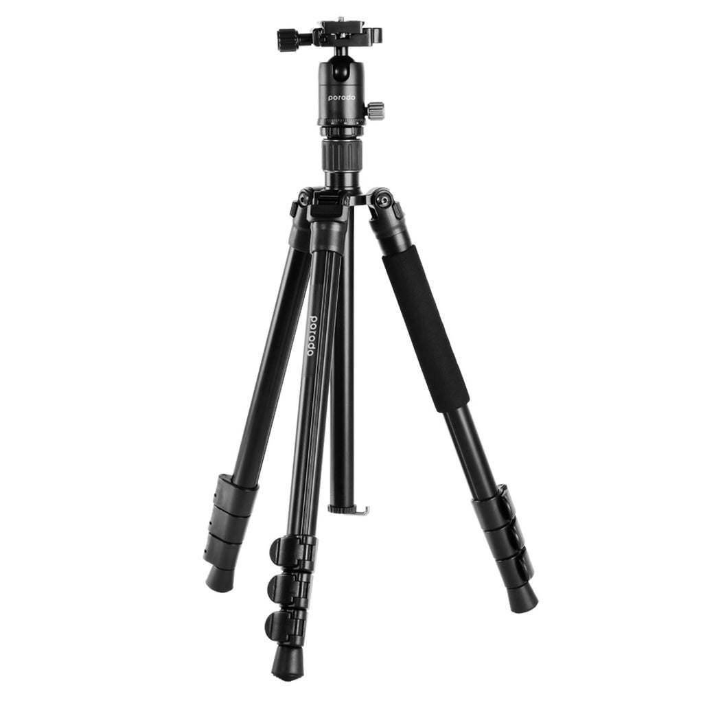 ترايبود المنيوم مع رأس كروي من بورودو - اسود | Porodo Aluminium Tripod with Ballhead - Black