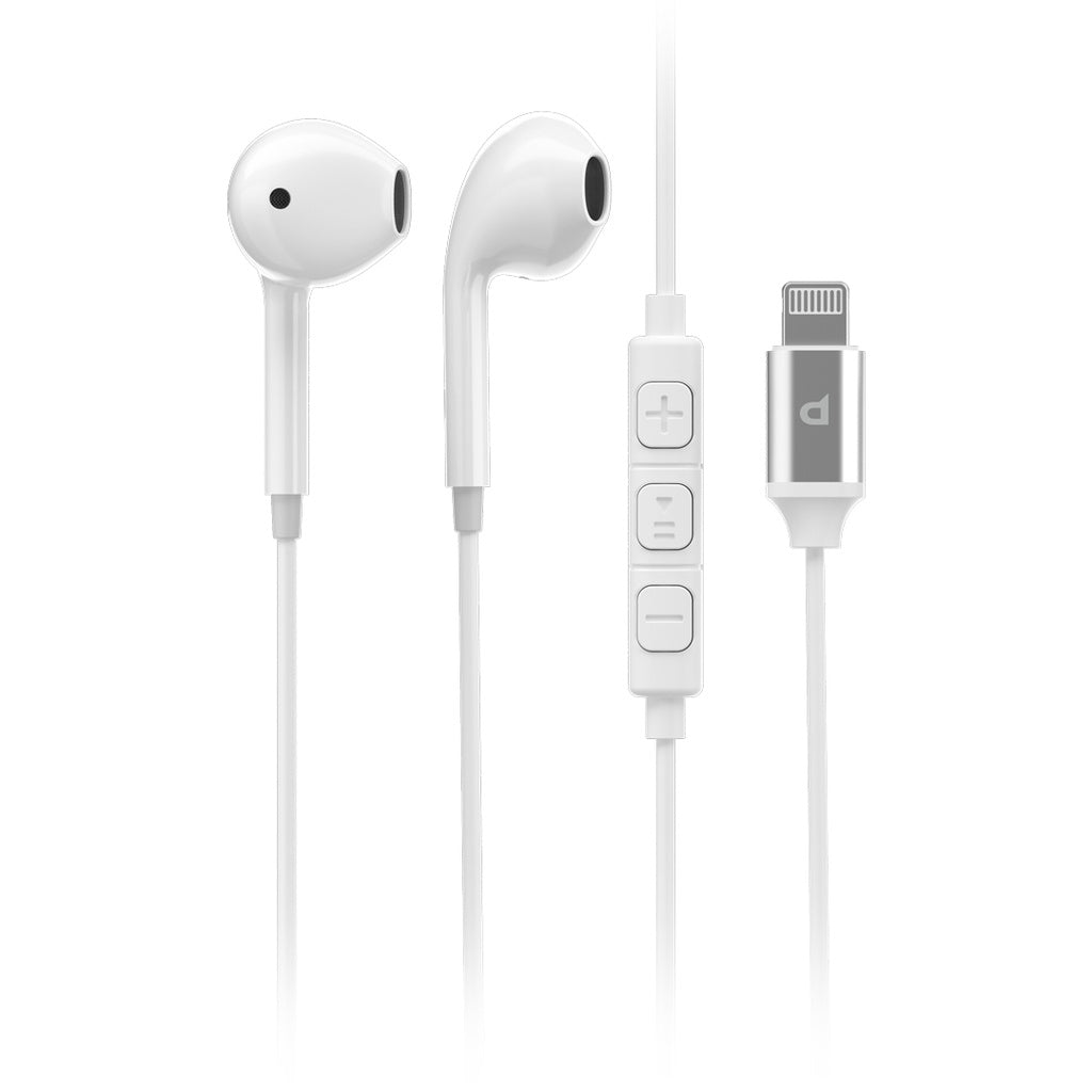 سماعة باورولوجي السلكية بمنفذ لايتننغ, كيبل بطول 1.2 متر - ابيض | Powerology Stereo MFi Lightning Earphones 1.2M – White