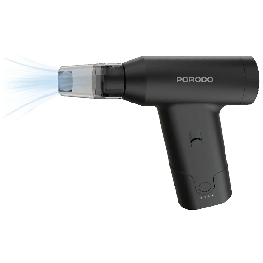 منفاخ ومكنسة هواء مزدوجة من بورودو لايف ستايل - اسود | Porodo Lifestyle Dual Mode Air Duster & Vacuum - Black