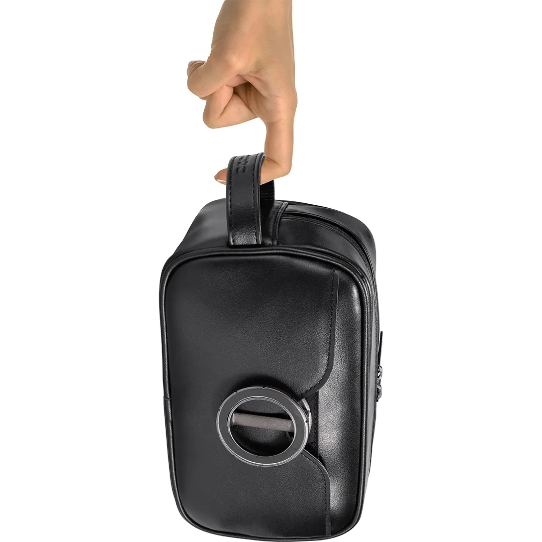 حقيبة بورودو لايف ستايل للسفر مع حامل هاتف ماج سيف - اسود | Porodo Lifestyle MagSafe Travel Organizer Pouch with Phone Holder - Black