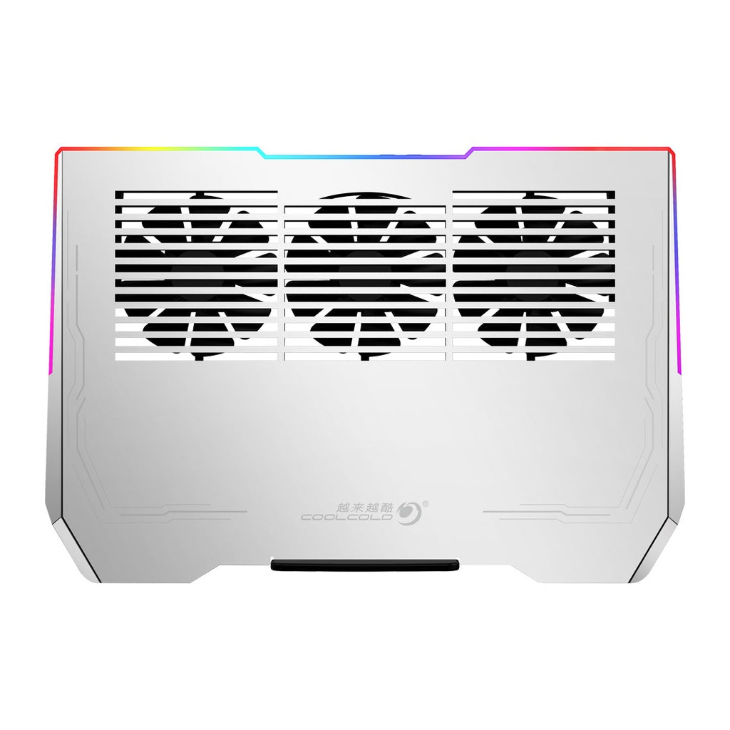 بورودو جيمنج مروحة تبريد لابتوب باضائة RGB - سلفر | Porodo Gaming Al RGB Laptop Cooling Fan – Silver.