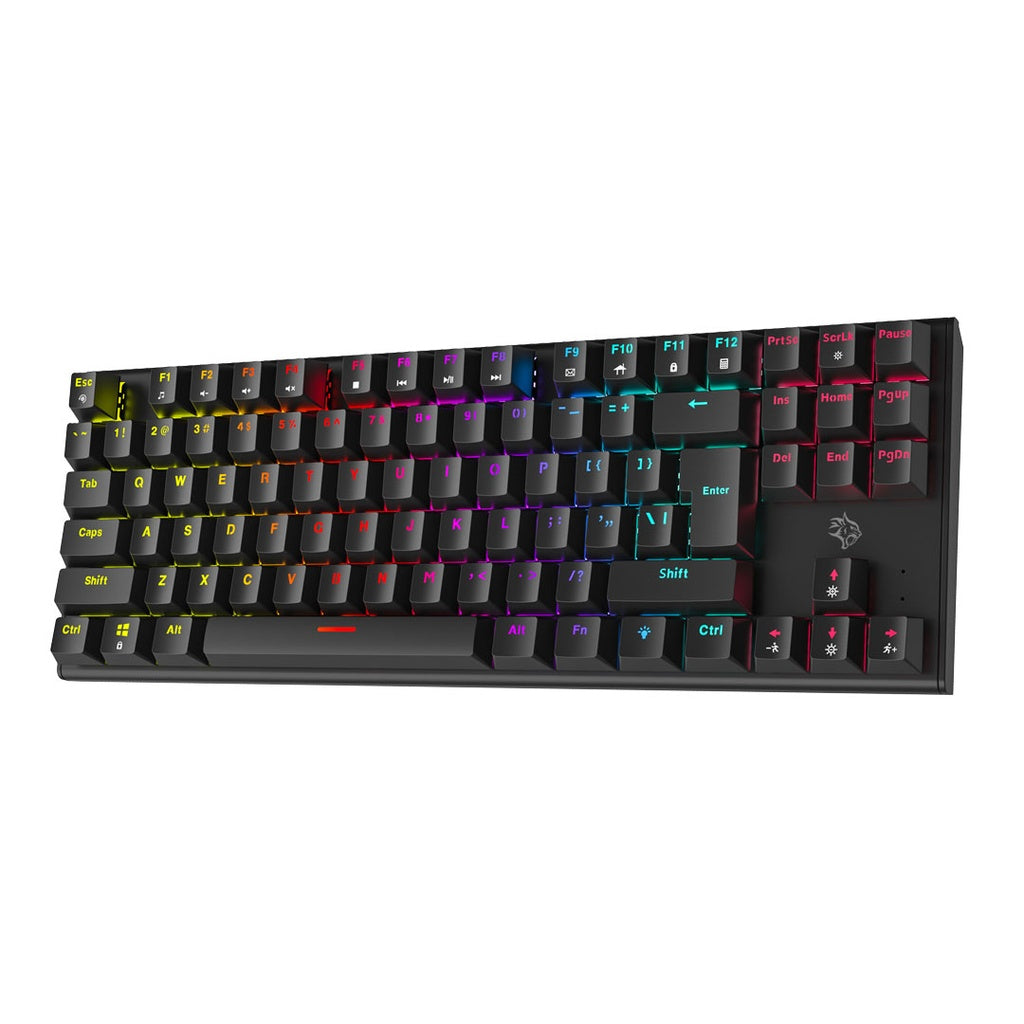 لوحة مفاتيح ميكانيكية للالعاب مع ازرار معلقة من بورودو - اسود | Porodo Mechanical Keyboard with Suspending Keycaps - Black
