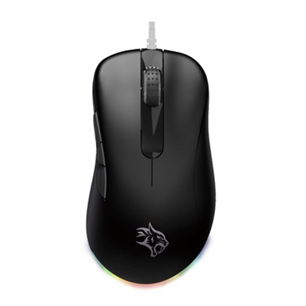 ماوس العاب BlackHawk 8D سلكي بمستشعر PWM3389 ومفاتيح TTC من بورودو جيمنج - اسود | Porodo Gaming BlackHawk 8D Wired Gaming Mouse PWM3389 Sensor with TTC Switch - Black