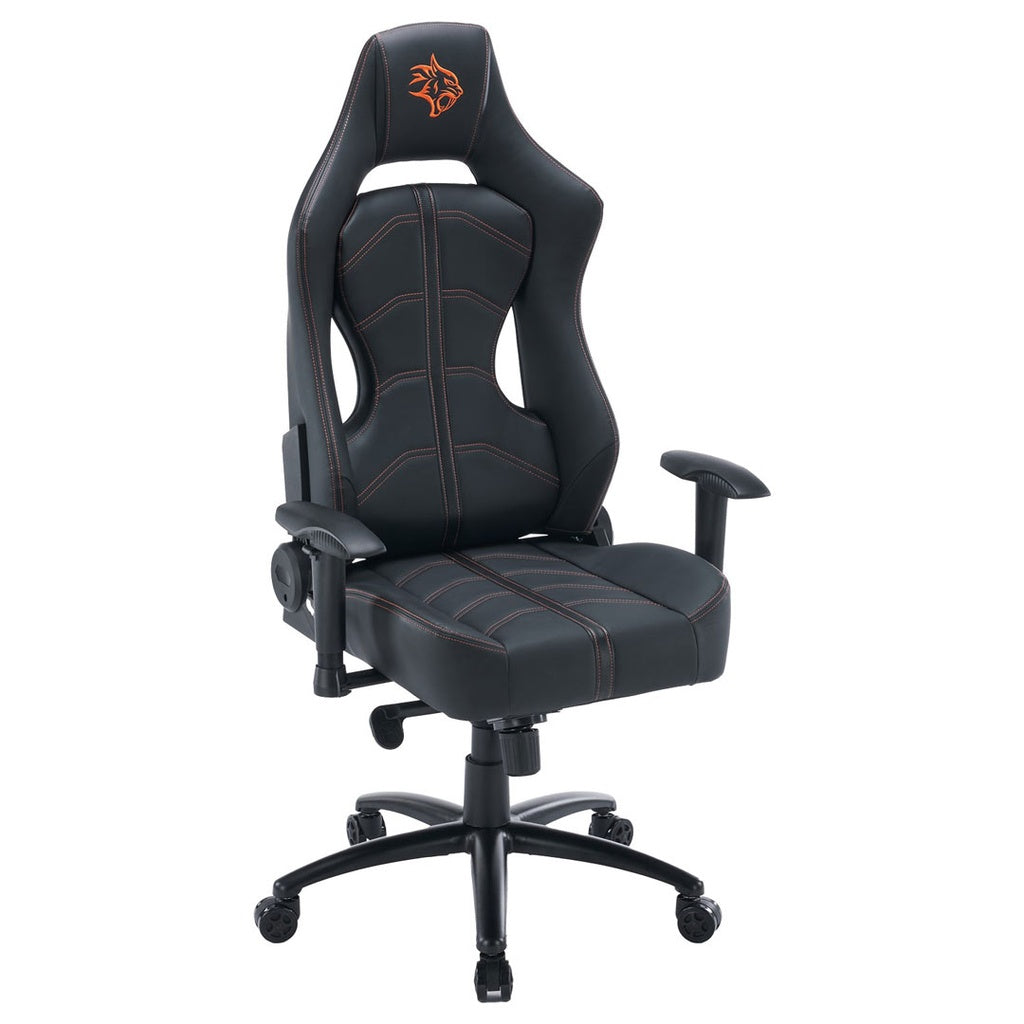 كرسي العاب بريدتور برو مع مسند ووسادة ومساند اذرع 2D - اسود/برتقالي | Porodo Gaming Predator Pro Chair with Molded Backrest & Seat and 2D Armrests – Black/Orange