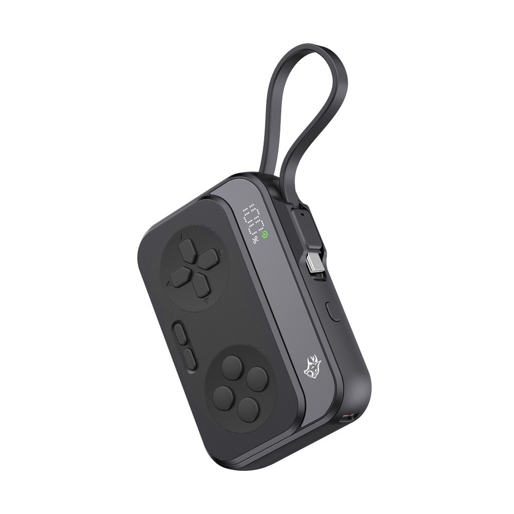 باور بانك بورودو جيمنج بسعة 10000 مللي امبير, منفذي تايب سي وتايب اي وكيبل تايب سي مدمج | Porodo Gaming 10000mAh Gaming Design Powerbank Type-C USB-A with Type-C Cable.