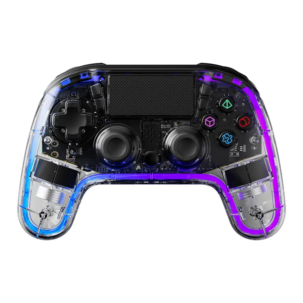 وحدة تحكم العاب لجهاز بلاي ستيشن 4 من بورودو جيمنج مع هيكل شفاف | Porodo Gaming PS4 Gamepad Transparent Controller.