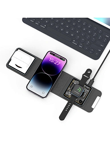 Wiwu 3 in 1 Wireless Charger - شاحن لاسلكي 3 في 1 من ويوو