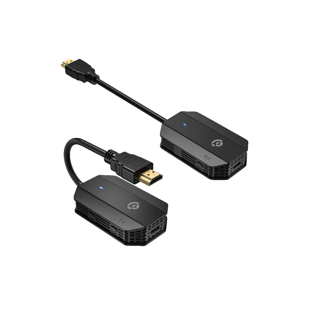 باورولوجي محول HDMI لاسلكي مع كيبل يو اس بي سي بدقة Full HD 1080P - اسود | Powerology Wireless HDMI Mirroring Adaptor Pair with USB-C Cable Full HD 1080P - Black