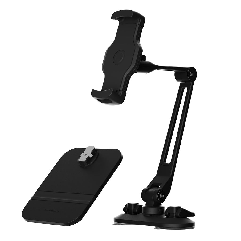 حامل هاتف باورولوجي بذراع طويلة قابلة للتعديل, دوران 360 درجة - اسود | Powerology Adjustable Long Arm 360° Rotatable Suction Phone Holder – Black