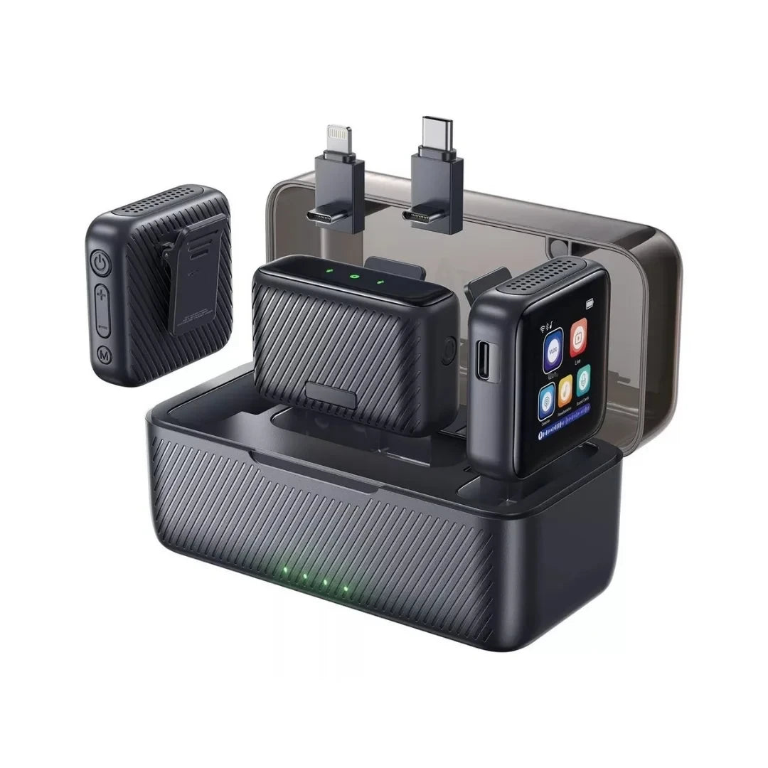 مايكروفون باورولوجي لافالير اللاسلكي, مزدوج بكليب وتقنية تقليل الضوضاء | Powerology Lavalier Dual Noise Reduction Microphone Set.