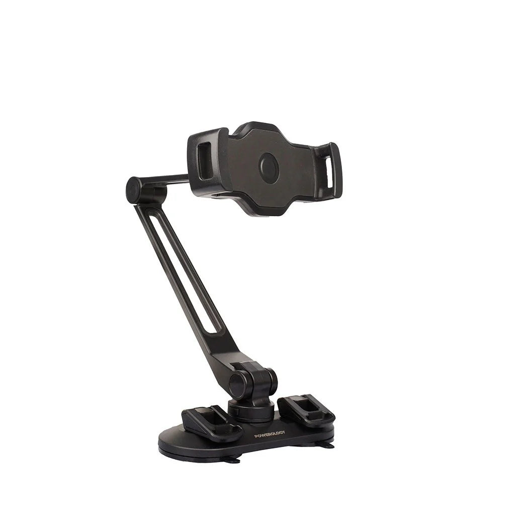 حامل هاتف باورولوجي بذراع طويلة قابلة للتعديل, دوران 360 درجة - اسود | Powerology Adjustable Long Arm 360° Rotatable Suction Phone Holder – Black