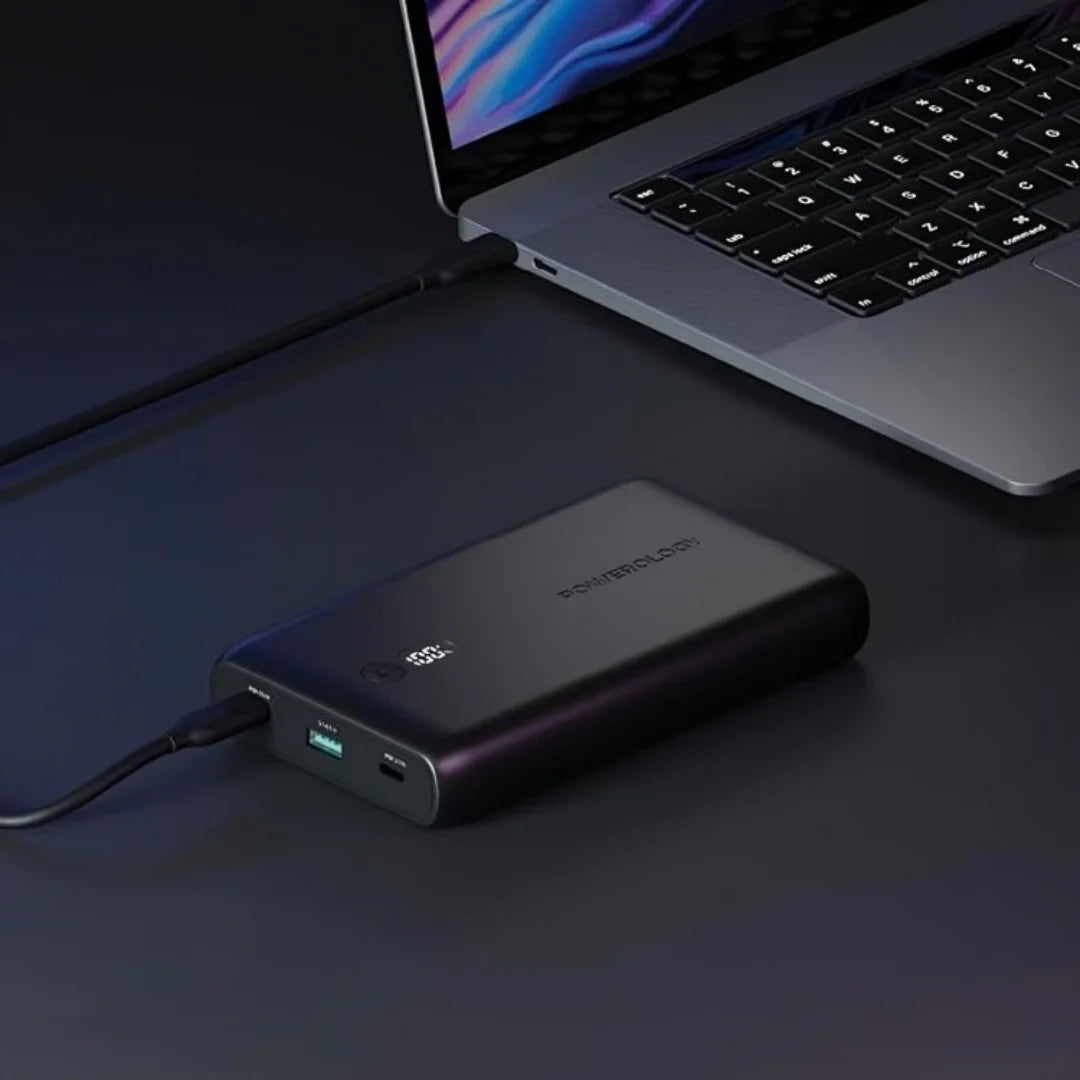 باور بانك باورولوجي اونيكس بسعة 10050 مللي امبير, شحن سريع 35 واط - اسود | Powerology Onyx PD Power Bank 10050mAh PD 35W – Black.