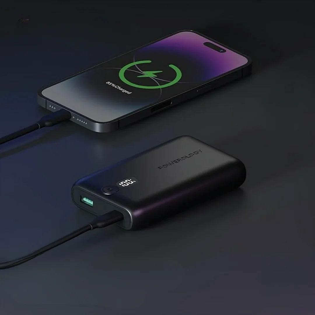 باور بانك باورولوجي اونيكس بسعة 10050 مللي امبير, شحن سريع 35 واط - اسود | Powerology Onyx PD Power Bank 10050mAh PD 35W – Black.