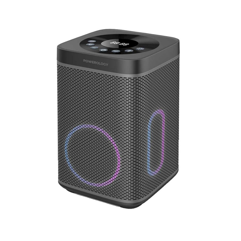 مولد طاقة محمول 90000 مللي امبير بقدرة 300 واط من باورولوجي, مع سماعة بلوتوث 85 واط - اسود | Powerology Portable Power Generator 90000mAh 300W PD30W with Bluetooth Speaker 85W – Black