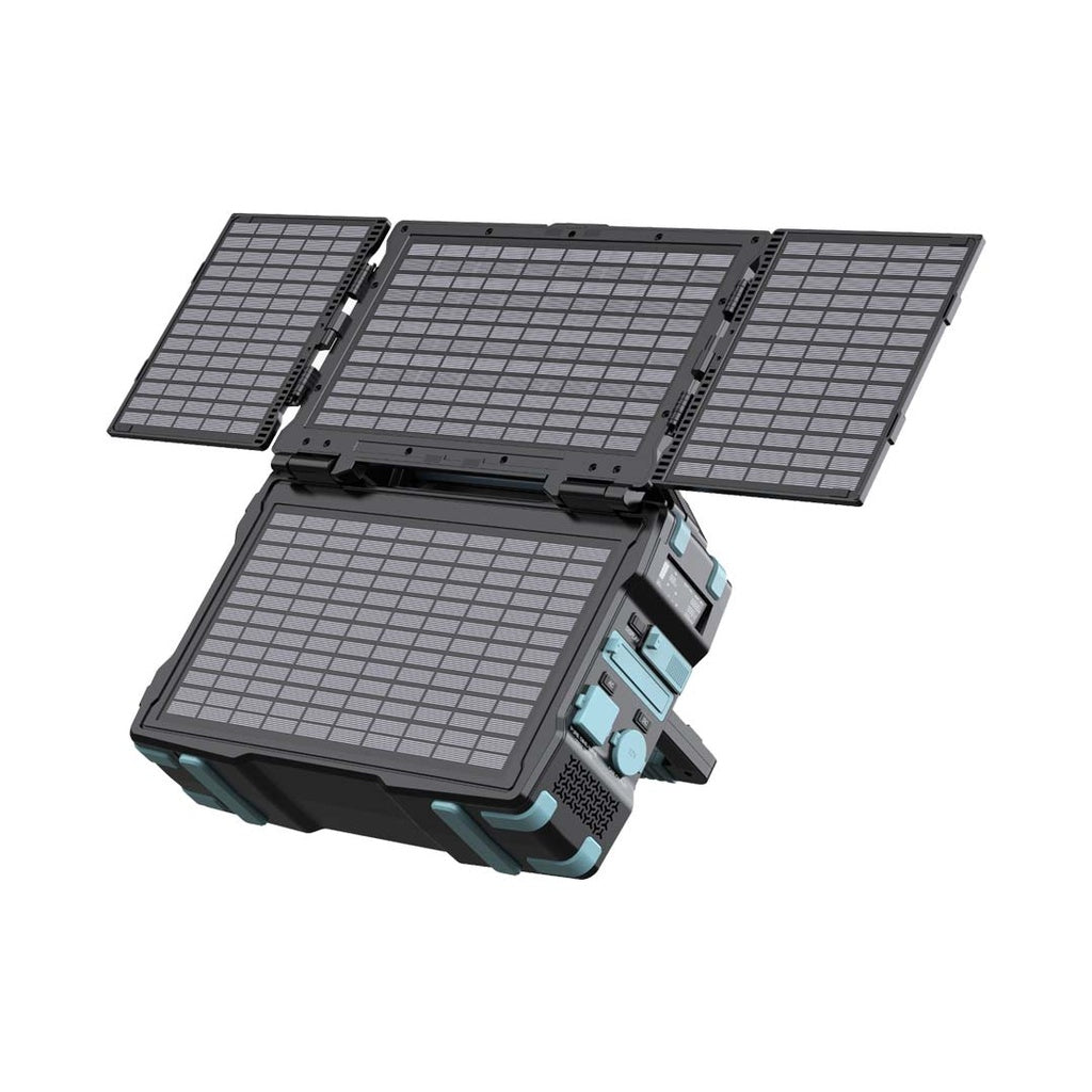 مولد طاقة محمول بالطاقة الشمسية بسعة 284 واط/ساعة وقدرة 400 واط من باورولوجي, مع شحن سريع - اسود | Powerology 284Wh Portable Solar Power Generator 400W QC Fast Charging – Black.