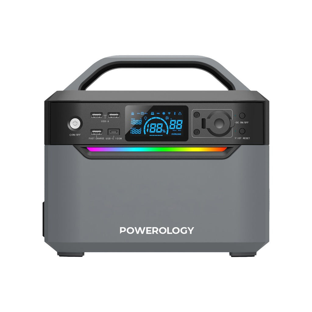 مولد طاقة محمول من باورولوجي, شحن سريع بقدرة 100 واط - اسود | Powerology Portable Power Generator Fast Charging 100W - Black