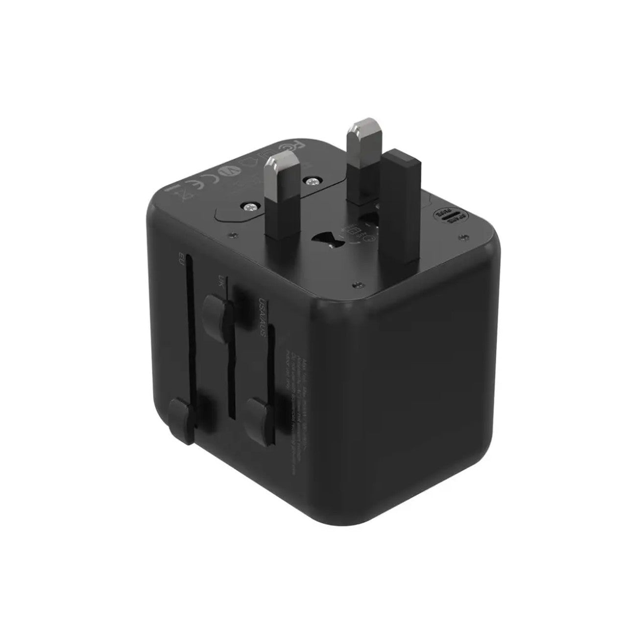 بورودو محول سفر عالمي بمنفذين يو اس بي اي بقدرة 2.4A - اسود | Porodo Dual USB-A Universal Travel Adapter 2.4A – Black