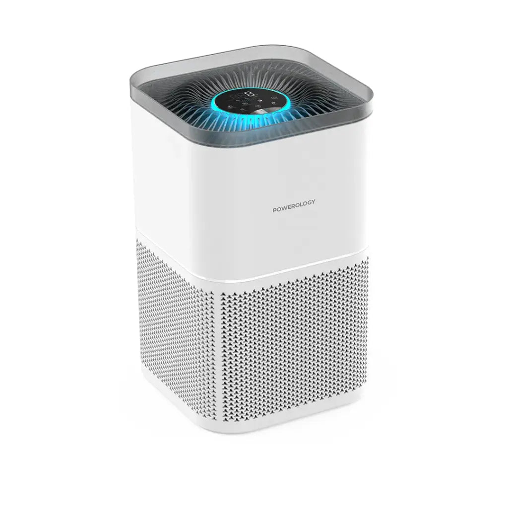 جهاز تنقية الهواء الذكي من باورولوجي لازالة الروائح والدخان - ابيض | Powerology Smart Air Purifier Eliminate Odor & Smoke - White.