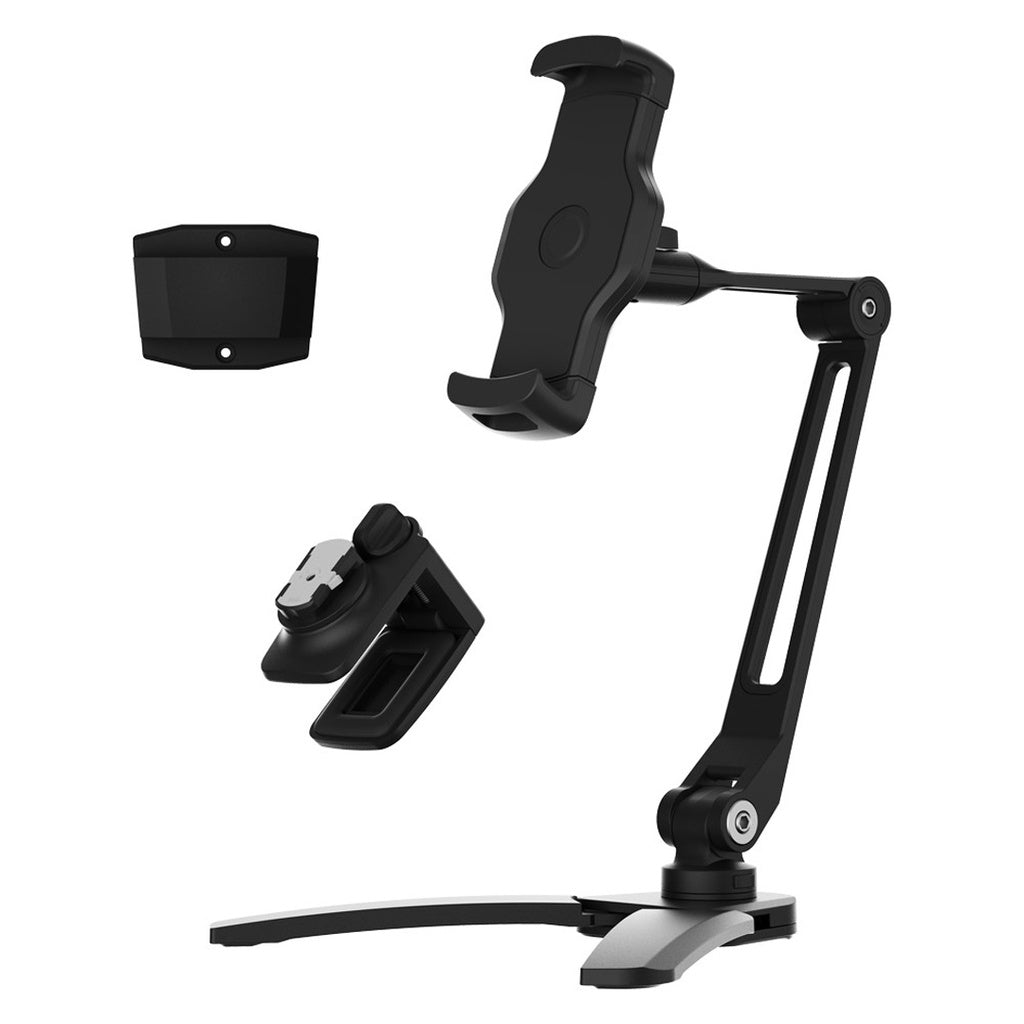 حامل هاتف باورولوجي المعدني قابل للدوران 360 درجة مع قاعدة تثبيت - اسود | Powerology Solid Alloy Aluminum 360° Rotatable Suction Phone Holder - Black.