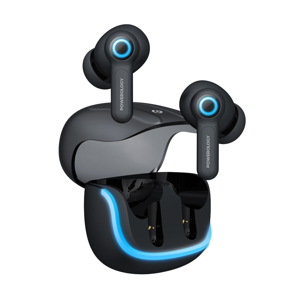 سماعة باورولوجي TWS اللاسلكية بتقنية عزل الضوضاء واربعة مايكروفونات | Powerology Quad Mic ENC TWS Earphone.