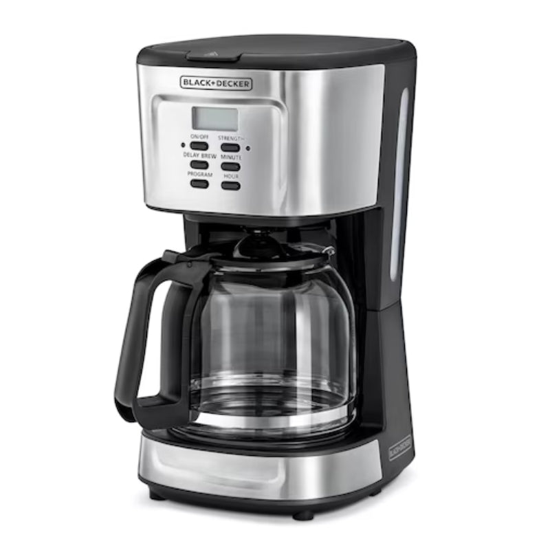 Black+Decker 900W 12 Cup Programmable Coffee Maker DCM85-B5 - ماكينة قهوة 12 كوب قابلة للبرمجة مع شاشة ال سي دي وتسخين آمن