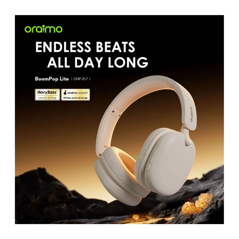 Oraimo BoomPop Lite ENC Over-Ear Wireless Headphones - سماعات أورايمو بومبوب لايت سلكية ولاسلكية بصوت غامر