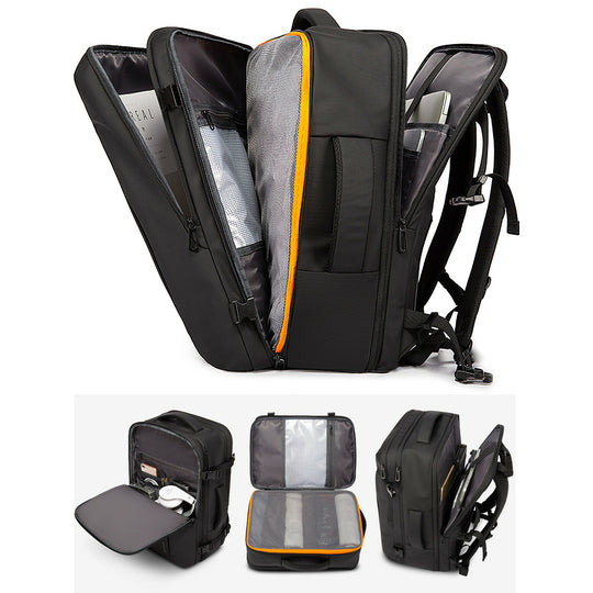 حقيبة ظهر بانجي 1909 للسفر, ضد الماء بسعة 45 لتر مع حجرة لابتوب - اسود | BANGE 1909 45L Waterproof Travel Laptop Backpack Luggage Design – Black