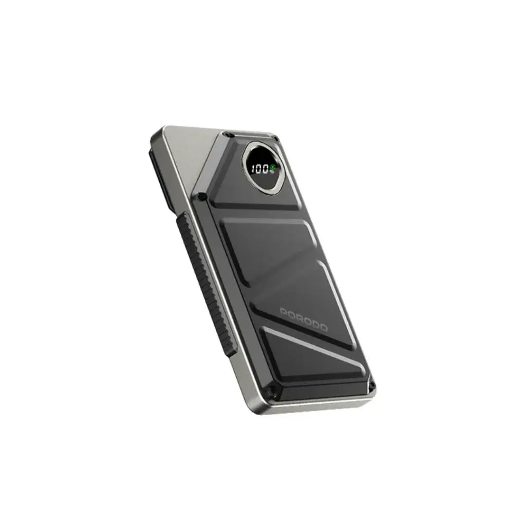 Bankeya Hêzê ya Porodo 10000mAh bi kabloyên Type-C û Lightning ên çêkirî û dîmendera dîjîtal | Bankeya Hêzê ya Porodo 10000mAh 2xType-C, USB-A, Xeta Type-C bi Dîmendera Dîjîtal.